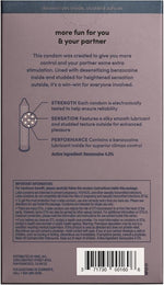 Climax Control Condoms – Studded, Benzocaine Lubricated, 8 Pack