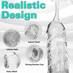 Clear Realistic Dildo, 8.55 Inch Feels Like Skin Body-Safe Material, With Strong Suction Cup For Hands-Free Play, Adult Sex Toys Suitable For Women Men Gay ? Couple