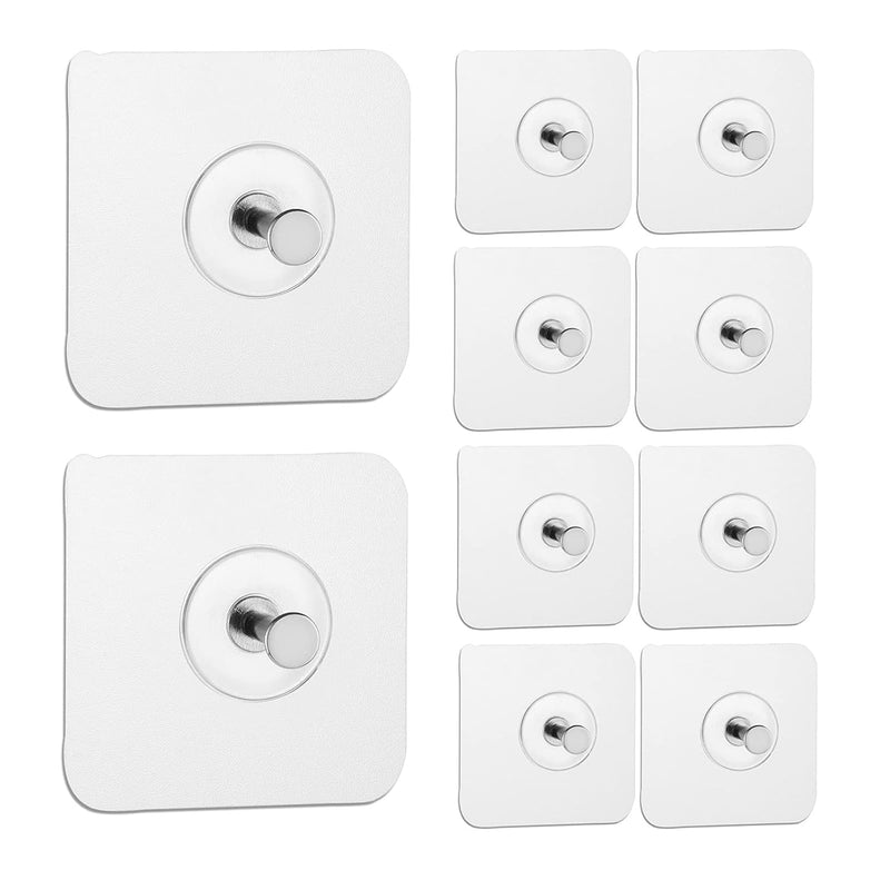 Reusable Adhesive Wall Hooks 13.5Lbs(Max) Transparent , Waterproof And Oilproof