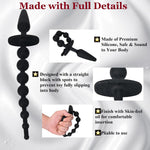 Beginner Anal Beads Butt Plug With 7 Anal Balls, Progressive Design Anal Chain Sex Toys For Men Women, Flexible Silicone Stimulator For Vaginal Anus Dilator Prostate Massage (Beginner Version)