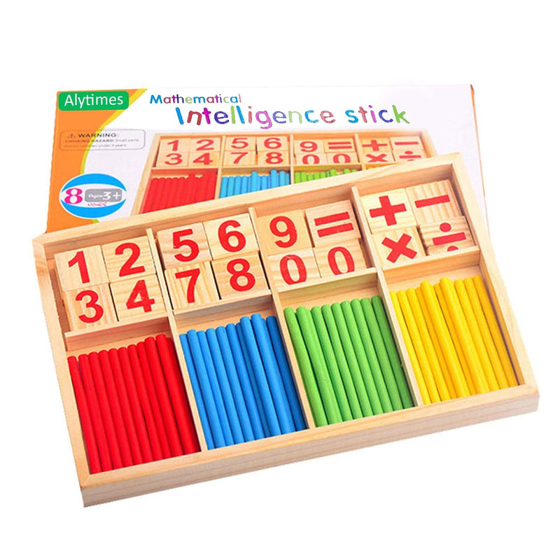 Counting Stick Calculation Math Educational Toy, Wooden Number Cards And Co