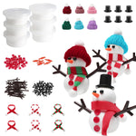 6 Pack Christmas Snowman Air Dry Clay Craft Kit for Kids, Winter Party Activity
