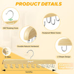 Bra Hanger for Closet, Tank Top Hanger 2 Pack w/20 Hooks Holds 40 Bras, Capacity Foldable Wood Space Saving Hanger, 360°Rotating Closet Organizers and Storage for Dorm & Apartment