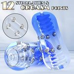Male Masturbator With 12 Stmuating Beads & Suction Technology - Transparent Tpe Sleeve, Realislic Texured Design, Portable Discreet Sex Toy For Men (Easy Clean, Handheldstmulaticn)