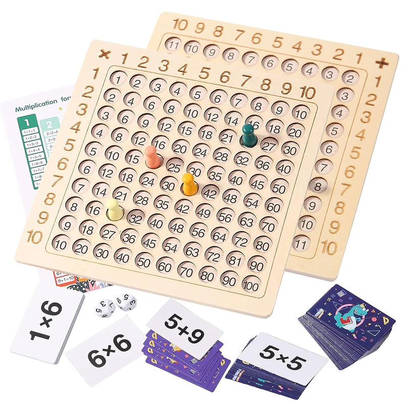 2 In 1 Multiplication Addition Math Board Game For Kids Wooden Montessori M