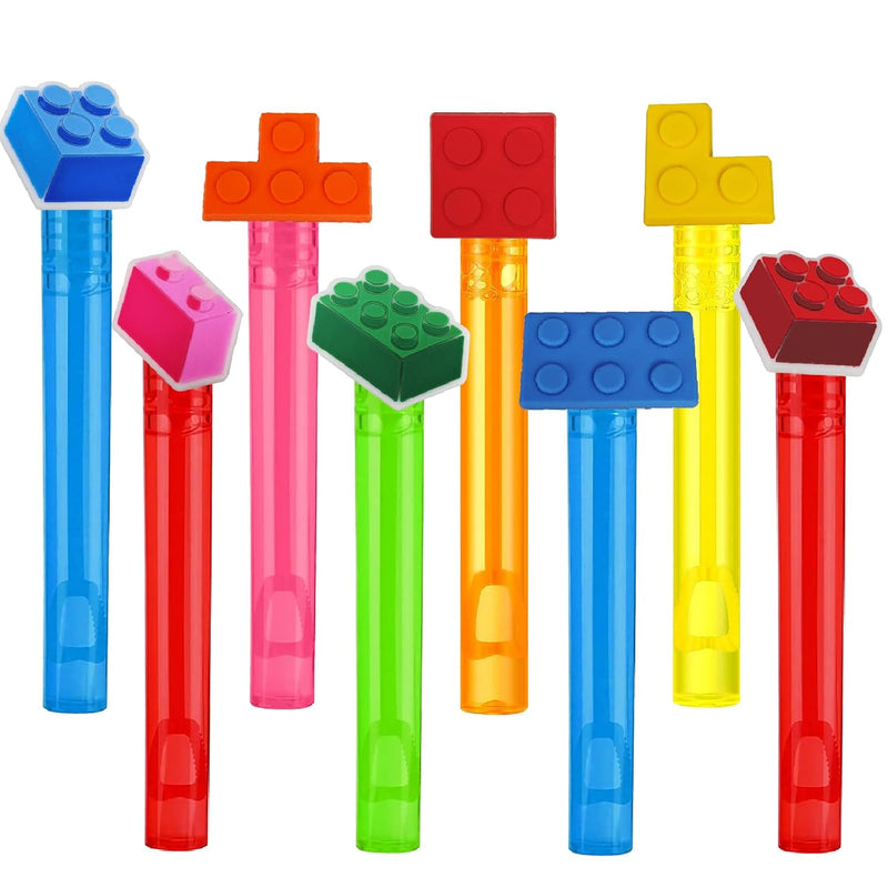 48Pcs Building Blocks Mini Bubble Wands For Kids Brick Party Favors 6 Cute