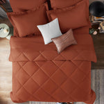 Queen Comforter Set With Sheets 7 Pieces Bed In A Bag Burnt Orange All Season Bedding Sets With Comforter, Pillow Shams, Flat Sheet, Fitted Sheet And Pillowcases