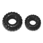 Truckt Silicone Cockring, Velvet Smooth Ballring With Concave Indent, Couples Adult Toys, 2-Sizes Mens Pleasure Accessories, 2 Pack, Black