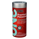 Premium Pleasures Condoms | 6 Pleasure-Enhancing Styles | Variety Pack | Ultra Thin Latex Condoms | Extra Lubricated | Triple Tested | Nontoxic, Vegan, Non-Gmo | 24 Pack