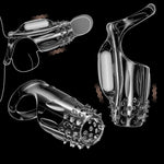 Penis Sleeve Vibrating Cock Ring Set, Pack Of 2, Adult Sex Toys For Men, Reusable Cock Sleeve Couple Vibrator, Couples Sex Toy (Transparent)