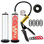 Manual Penis Pump Male Pump System With Black Metal Handle Dick Pump With Pressure Gauge Sex Toy - Pumps & Enlargers Penile Vacuum Pump For Men To Increase Size 9 X 1.75 Inch