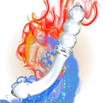 Anal Beads Glass Double-Ended Dildo, Crystal Glass Curved Pleasure Anal Butt Plug Beads Classic Dildo Penis Massage G-Spot Masturbator Sm Adult Sex Toy Games For Men Women Couple