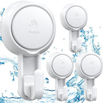 Suction Cup Hooks Reusable Suction Hooks for Shower Wall Vacuum Bathroom Suction Holder Removable Window Glass Door Suction Holder for Bathroom Kitchen Heavy Duty Hooks for Wreath (4 Pack)
