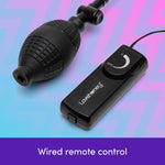 Vibrating Inflatable Butt Plug - 4.5 Inch Anal Plug - Wired Remote Control For Adjustable Anal Stimulation - Easy To Use Bulb Pump - Black