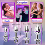 Anal Plug Metal Pull Ring, Butt Plug Anal Toy Anal Trainer Vestibule Anal Device, Sex Tools, Sm Alternative Sex Toys Anal Toy, Large Pull Ring, Detachable Thread (3.5)