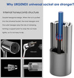 Universal Socket Set (11-32mm 7-19mm) Super Socket for Unscrew Any Bolt Multi-Function Universal Socket Tool Kit with Power Drill Adapters Gifts for Men, Father/Dad, Husband, DIY Handyman 4PCS