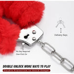 Handcuffs With Keys Adult Sex Toys Wrist Ankle Cuffs Sex Bondage Restraints Bdsm Kit Cosplay Police Handcuffs For Couples (Red)