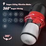 Automatic Male Masturbator With 9 Tongue Vibration & 360° 9 Tongue Licking Modes, Silicone Female Tongue Licking Vibrator 2 Ways To Use Adult Sex Toy For Men & Women