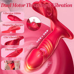 Thrusting Dildo Vibrator Sex Toys For Women,Wearable Riding Grinding Vibrator Strap On Dildo Sex Machine,Adult Toy With 9 Vibration 9 Thrusts,G Spot Vibrator Clitoral Rose Sex Toy With App Remote
