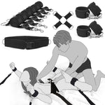 Bdsm Bondage Sex Toys Restraints Bed Restraints Sex Straps Set With Adjustable Handcuffs Ankle Cuff Cross Waist Strap Hogtie Set Bondage Gear & Accessories Sex Sling For Adult Couples Sex Games