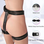 Women'S Chastity Pants With Lock, Adjustable Pu Leather Female Chastity Belt Thong Lady Sexy Underwear For Cpuples Bedroom Play, Fetish Sm Sex Toys Flirt For Women Men Extreme Love