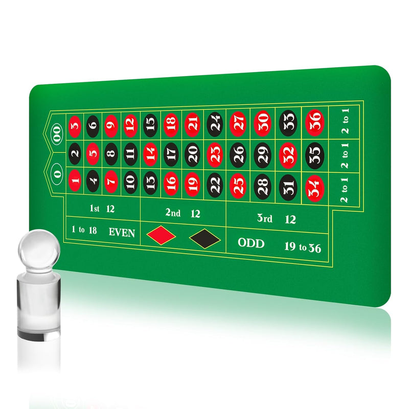 70 X 35 Inch Casino Roulette Tabletop Layout Mat With Win Marker And Storage B