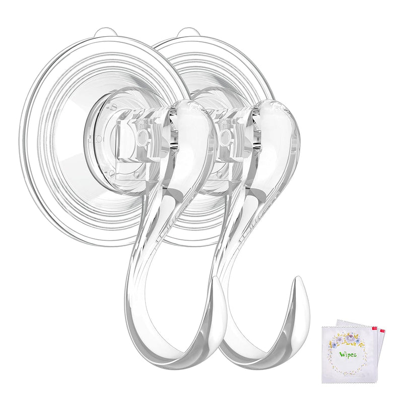 Suction Cup Hooks, Small Clear Heavy Duty Vacuum Suction Hooks With Wipes Shower