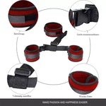 Bdsm Sex Neck To Wrist Restraints Bondage Set - Behind Back Handcuffs Collar With Blindfold Adjustable Bondage Set Bed Games Play Sex Toys For Couples (Red)