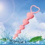 Silicone Anal Beads Butt Plug,7.28 Inch Flexible Anal Chain Butt Plug With 6 Gradual Balls And Pull Loop Prostate Massager G-Spot Stimulator Anal Training Sex Toy For Male Female Couple (Pink)