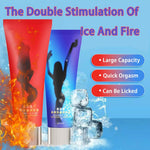 Water Based Lubricant, Ice And Fire Feeling, Edible Fast Exciting Orgasm Oral Lube, Water Based Long Lasting Sex Lube For Oral Sex Fantasy (Heat)