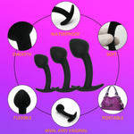 Adult Anal Butt Plugs Soft Silicone Training Kit With Safty Handle, Set Of 3 (Bent)