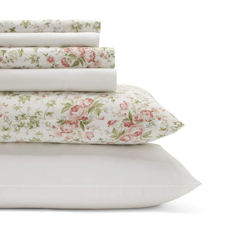 - Queen Sheets, Cotton Percale 6-Piece Bedding Set, Crisp & Cool Home Decor (M