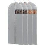 4 Pack - 65" Dress Garment Bags for Hanging Clothes, Dress Bags for Gowns Long, Foldable Long Garment Bag with Clear Window for Closet Storage and Travel - Gray