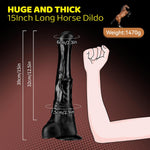 Horse Dildo,15 Inch Giant Dildo Black Realistic Dildos Huge Thick Anal Sex Toy With Suction Cup For Men Women Gay Couple