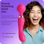 Sex Toys - Double Ended Dildo Vibrator For Women,20 Patterns & 8 Speeds For Clitoral And G-Spot Stimulation, Waterproof Rose Adult Sex Toys For Women And Couples Clitioral Stimulant Tool (Red)