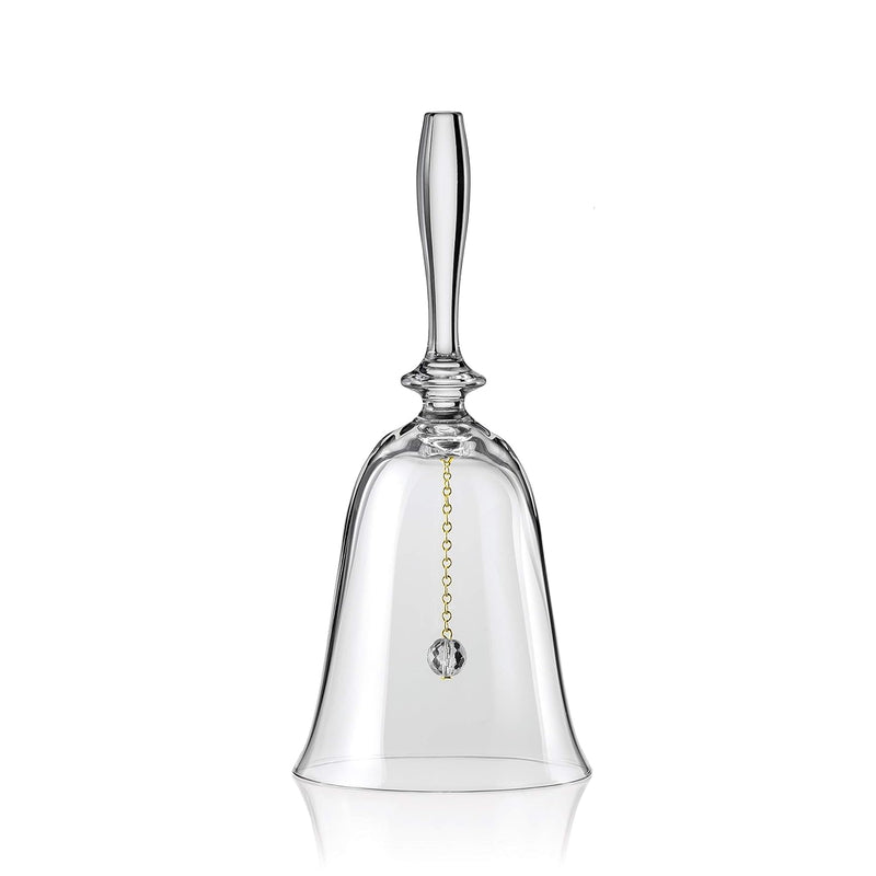- European Quality Glass - Bell - 7.25" H With Gold Chain For Clapper - Glass
