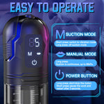 Sex Toys For Men Penis Pump, Automatic Vacuum Penis Enlarger Trainer With 6 Suction Modes, Led Display & Manual Pressure Control, Rechargeable Electric Penis Pump Sex Toys Pumps & Enlargers
