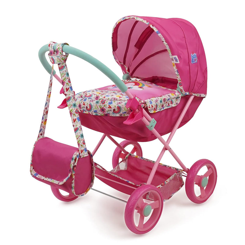 Baby Alive: Deluxe Classic Doll Pram - Pink & Rainbow - Includes Matching H
