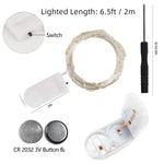 12 Pack Fairy Lights Battery Operated (Included), 6.5Ft 20 Led Mini String Lights, Waterproof Silver Wire Firefly Starry Lights For Diy Wedding Christmas Party Mason Jars Decor, Warm White