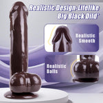 11 Inch Black Realistic Dildo With Strong Suction Cup Dildo For Hands-Free Play, G Spot Anal Brown Dildos For Men And Women Pleasure