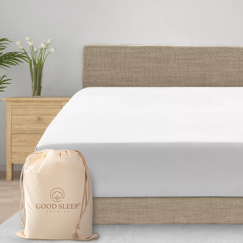 1 Piece White Twin Xl Fitted Sheet, Upto 16 Inch Deep Pocket Twin Xl Sheets, 8