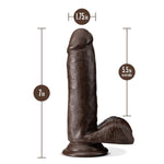 Blush Dr Skin Plus 7 Inch Soft Posable Dildo - Realistic Beginners Dildo With Suction Cup - O Ring Strap On Harness Compatible For Vaginal Anal Play - Adult Sex Toys For Women Men Couples - Chocolate
