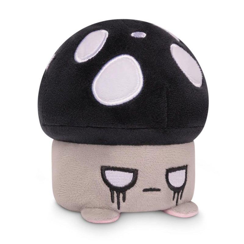 The Original Reversible Mushroom Plushie Happy + Emo Black + Pink Show Your Mo