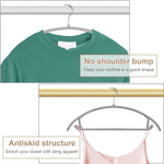 Plastic Hangers 50pack No Shoulder Bump Suit Hangers - Chrome Hooks,Non Slip Space Saving Clothes Hangers, Heavyduty,Rounded Hangers for Sweaters,Coat,Jackets,Pants,Shirts,Dresses Grey Hangers