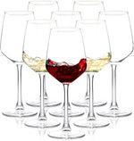 Long Stem Wine Glasses Set of 8, 12oz Clear Red/White for Party, Wedding and Home