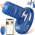 Vibrating Penis Sleeve Cock Ring Vibrator Couples Sex Toys For Men Erection, Cock Sleeve Penis Ring Extender Adult Toys Male Sex Toy, Penis Enlarger Vibrators Kinky App & Remote Control 10 Vibrations