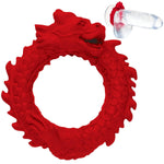 Rise Of The Dragon Silicone Cock Ring For Men And Couples. Fantasy C-Ring With Unique Texture And Bright Color, Stretchy Silicone, Enhanced Performance. 1 Piece, Red