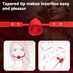 Silicone Rose Ball Gag with Removable Plug – Breathable BDSM Restraint Toy