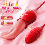 Vibrator Tongue Sex Toys For Women - 2 In 1 Realistic Tongue Vibrators With 10 Licking Clitoral & 10 Vibration Modes, Ultra-Soft Flexible Clit Stimulator Licker, Adult Toy For Female Couple Games