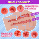3.4Lb Hand Held Butt Male Masturbator With Realistic Vagina And Anal Silicone Sex Doll Ass Adult Sex Toys